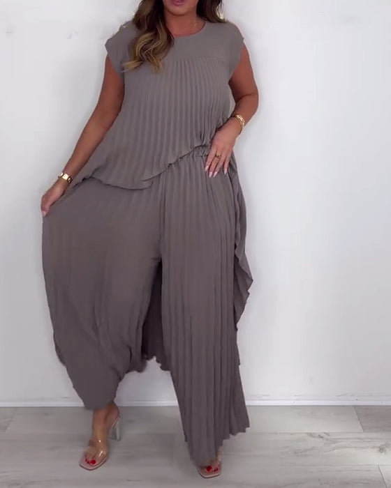 Dress Moteriktig Streetstil Ensfarget Todelt