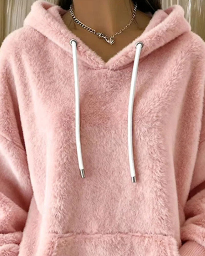 Hoodie Plysj Hetter Avslappet