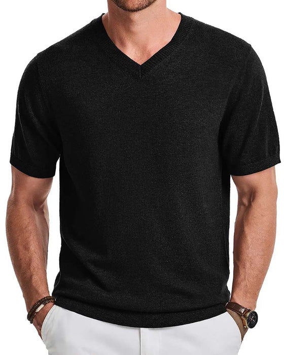 Pullover Mini V-Hals Casual Solid