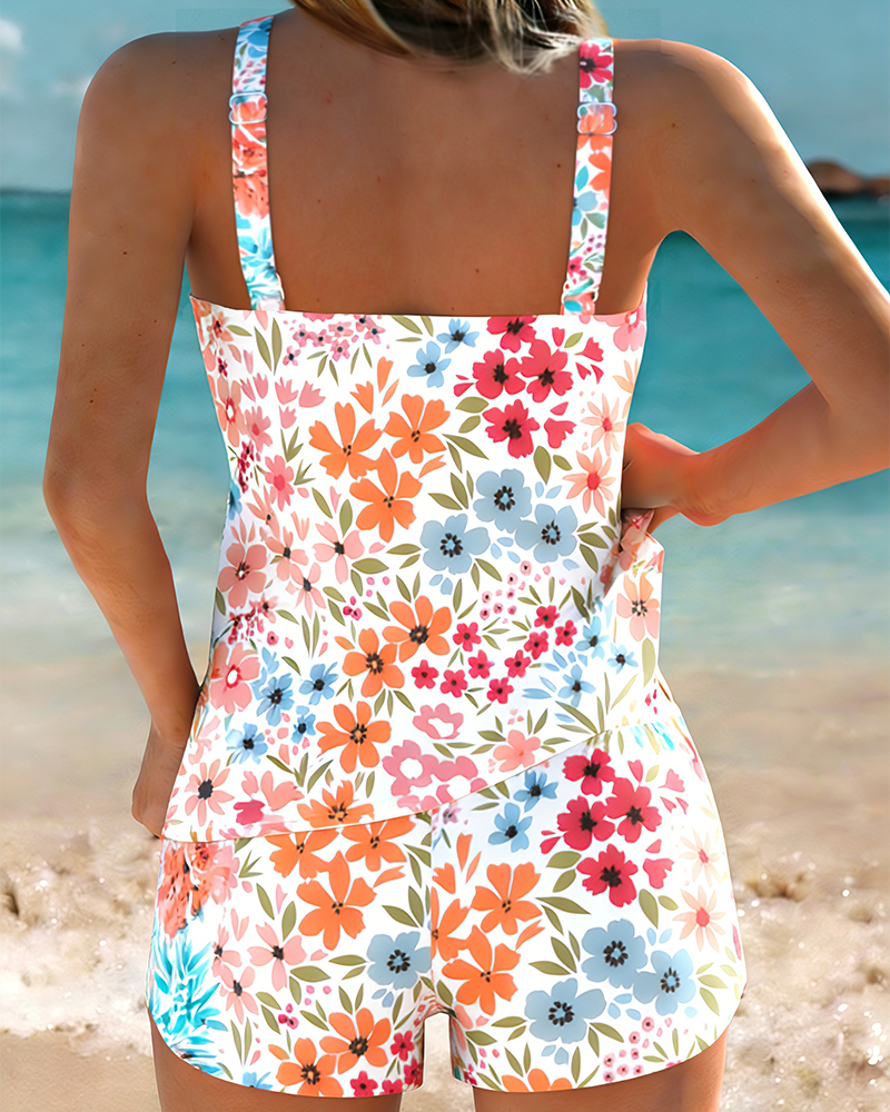 Tankini Badedrakt Frisk Blomstertrykk