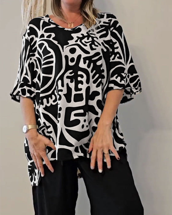 Topp Abstrakt Botanisk Print Løs