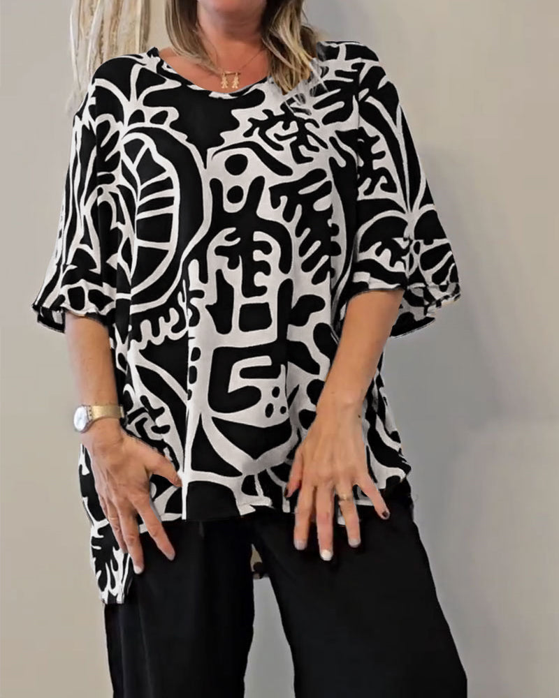 Topp Abstrakt Botanisk Print Løs