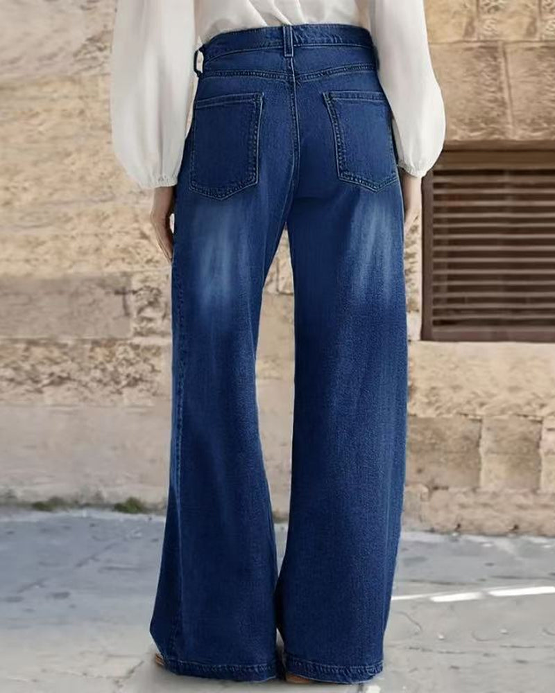 Jeans Multi-Knapp Vasket Løs
