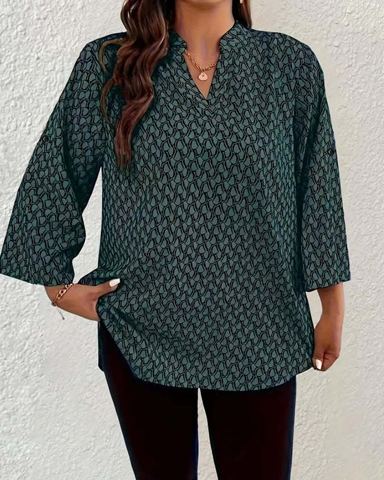 Bluse V-Hals Elegant Sofistikert Bohemisk
