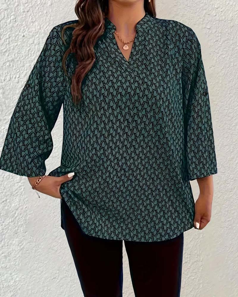 Bluse V-Hals Elegant Sofistikert Bohemisk