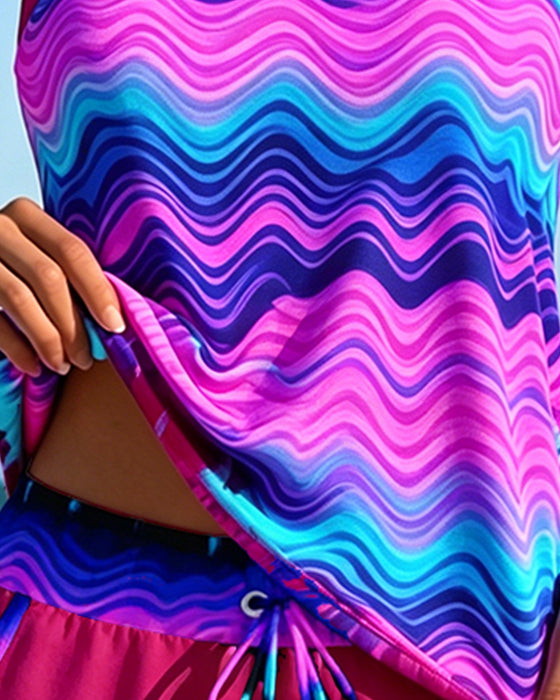 Tankinis Bølgete Stripe Gradient