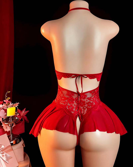 Sexy Lingerie Ensfarget Kryssede Remmer