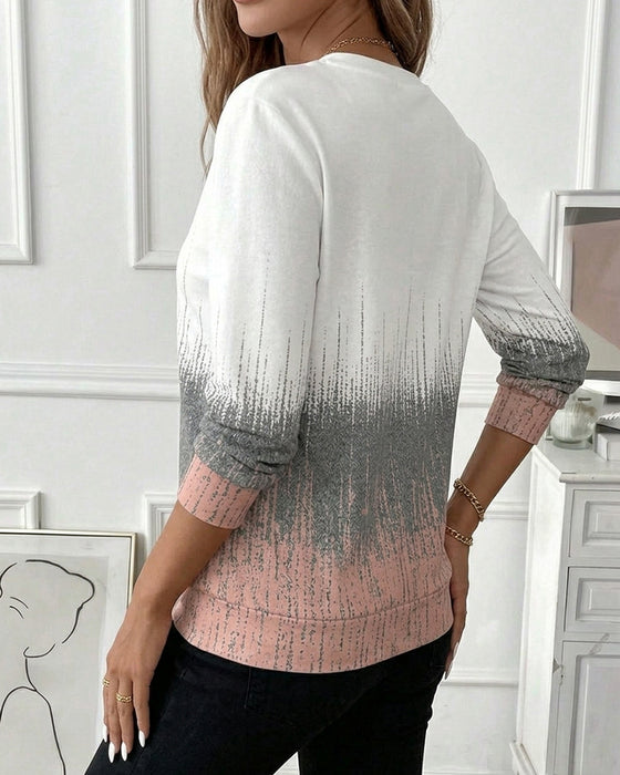 Sweatshirt Halv Glidelås Gradient Lang Erme