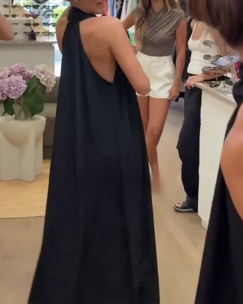 Kjole Elegant Ermløs Gulvlang