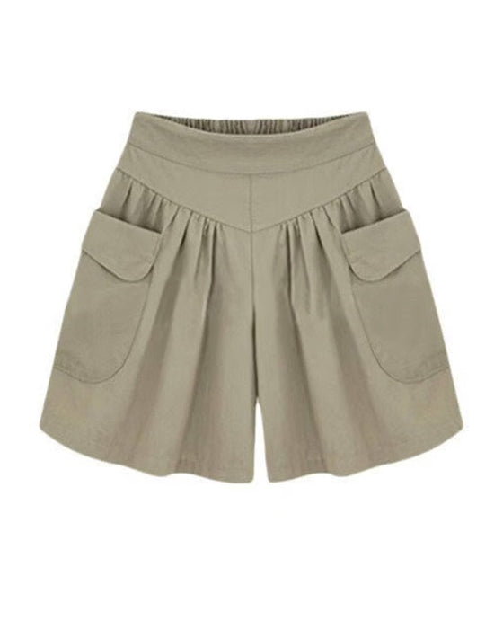 Shorts Løse Høy Midje Slankende