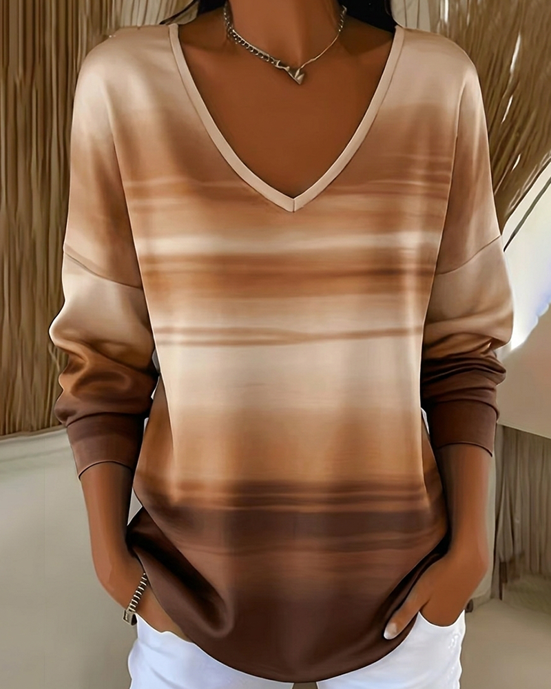 Sweatshirts V-Hals Lang Erme Ombre