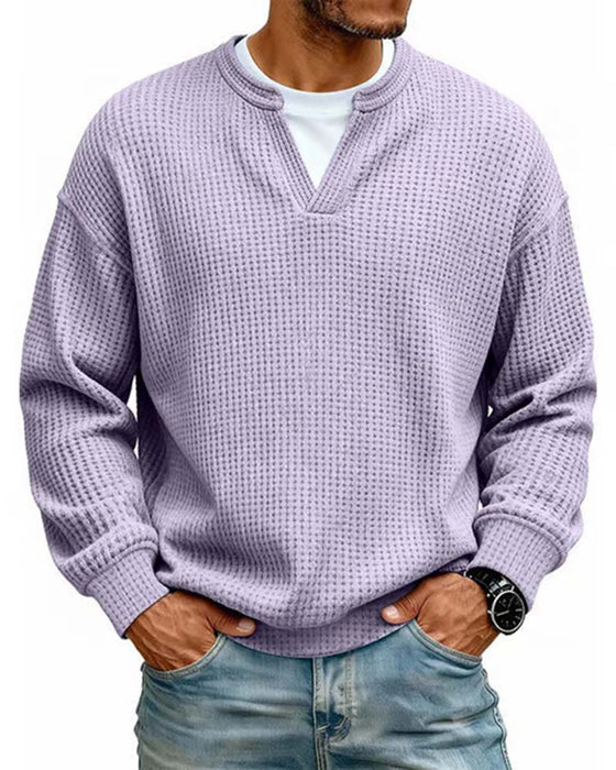 Sweatshirt Herre Rund Hals Falsk Lagdelt