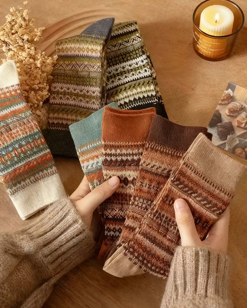 Sokker Retro Modisk Etnisk Stil