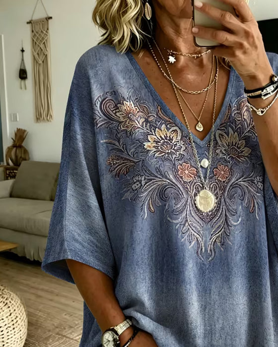 Bluse V-Hals Casual Tøff