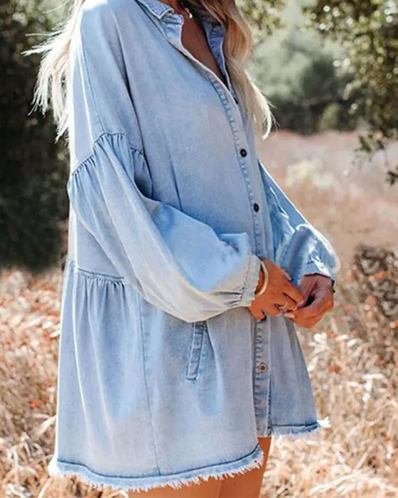 Bluse Boble Erme Knapp Casual