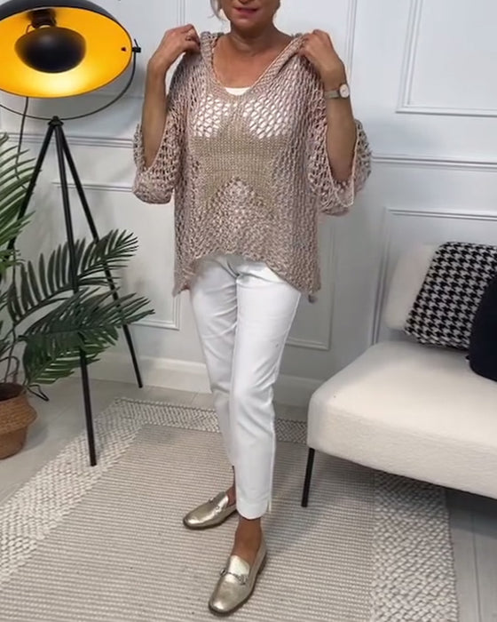 Ensfarget hettegenser med stjerneutskjæring