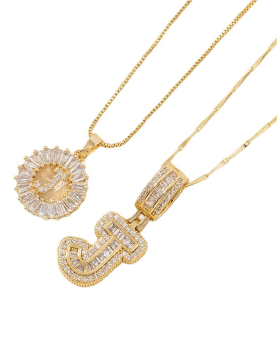 Halskjeder Initial Bokstav Anheng 2 Pakke