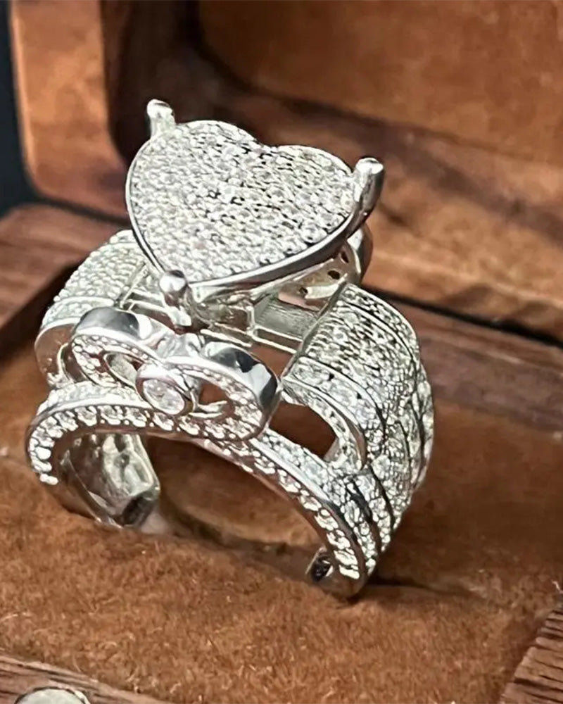 Pave Hjerteformet Ringsett for Kvinner