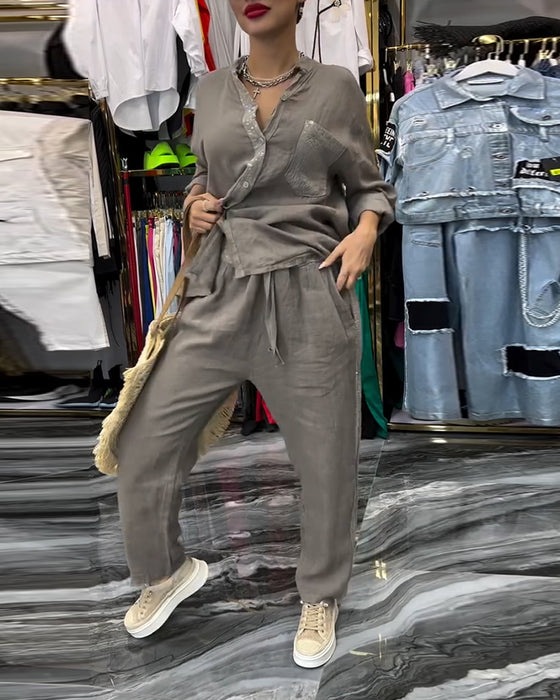 Dress Ståkrage Lomme Avslappet