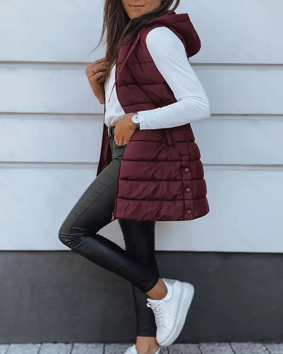 Vest Kåpe Med Hetting Midilang