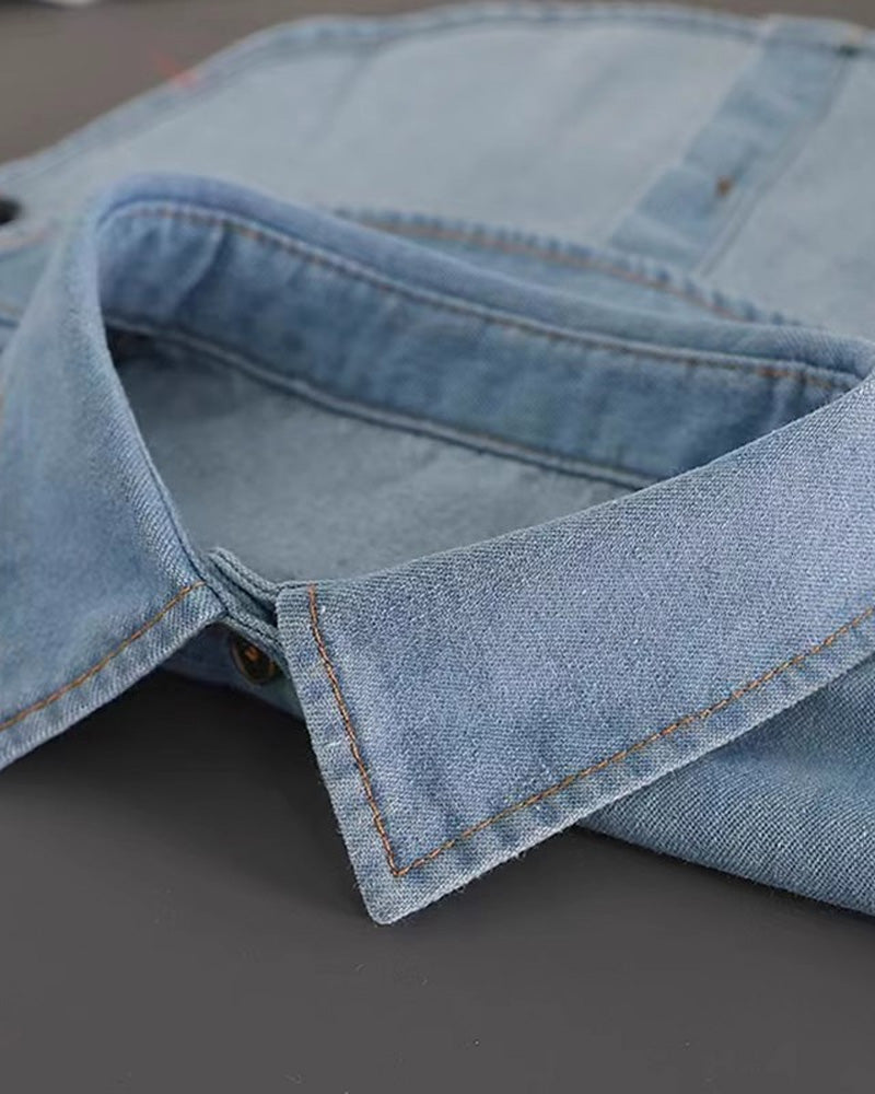 Krage Klassisk Edgy Denim Falsk