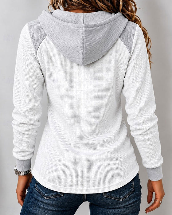 Hoodie Hette Snøring Spliced