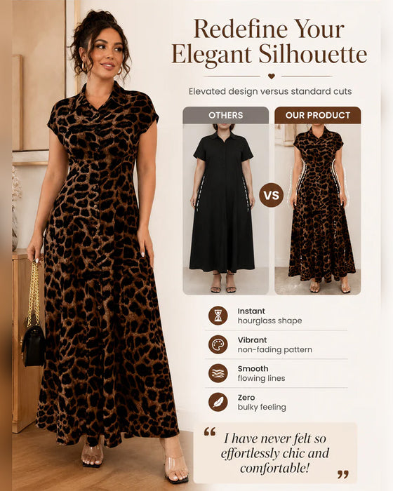 Kjole Avslappet Leopard Maxi