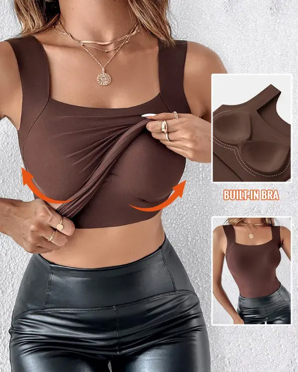 🔥 Tank U-Hals Shapewear Innebygd Bh