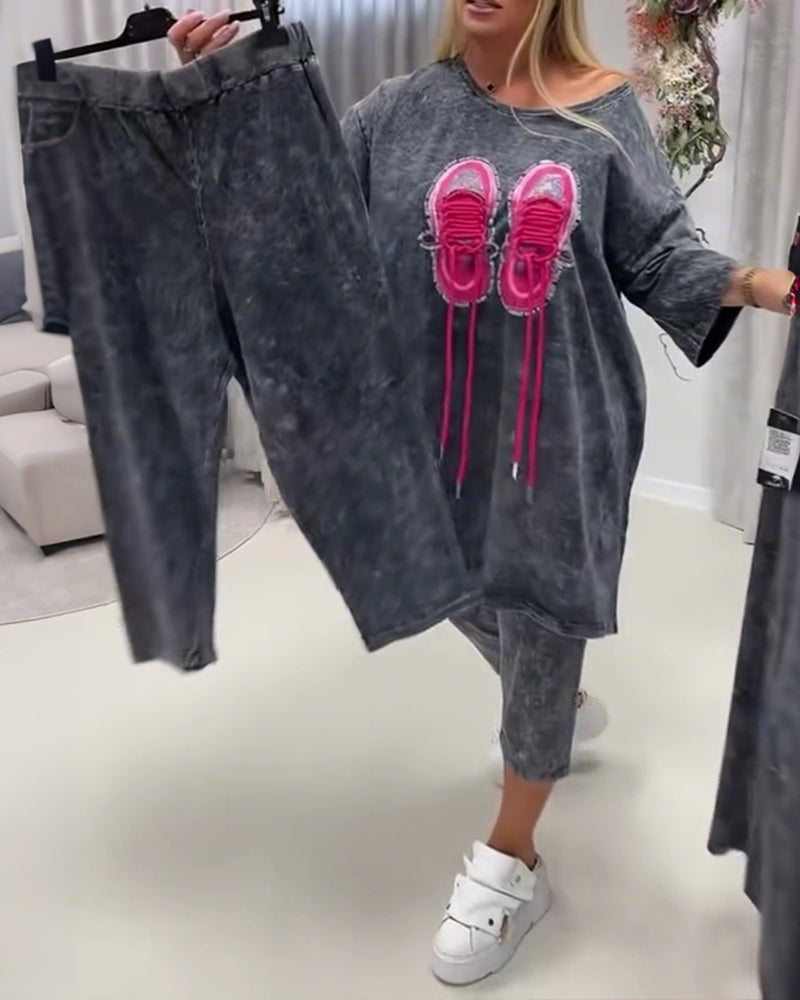 Sett Sneaker Trykk Casual