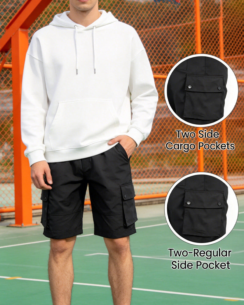 Herre Hurtigtørkende Fukttransporterende Cargoshorts, Casual Hverdagsbruk