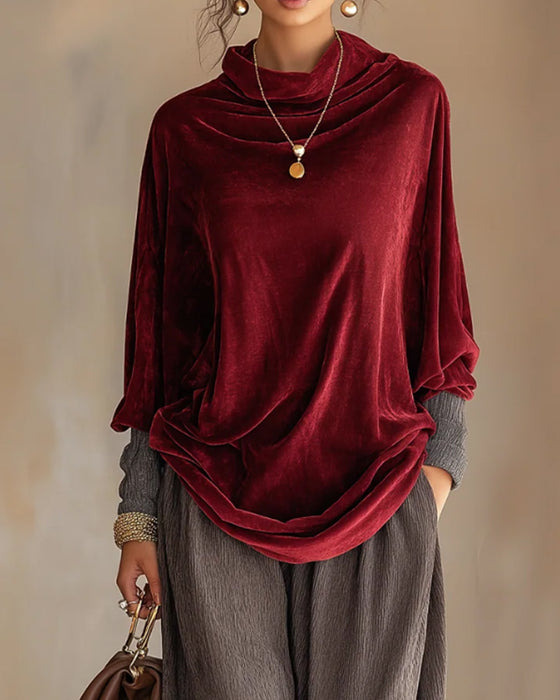 Bluse Drapert Hals Casual