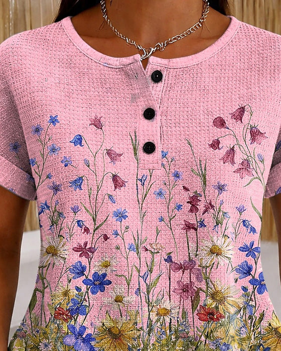 Topp Henley Viltblomst Daisy Vaffel