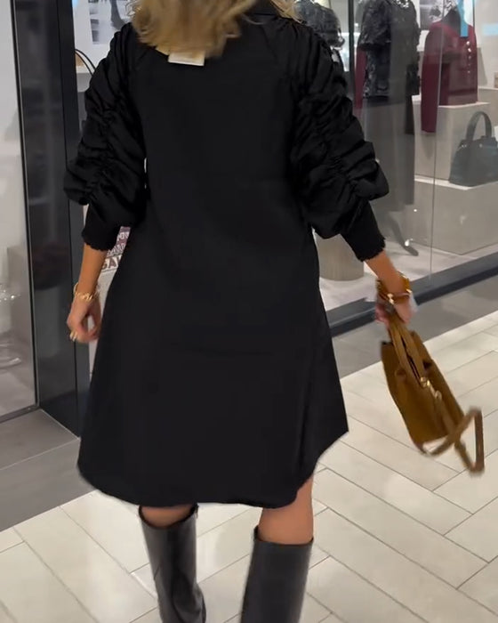 Kjole Mote Skjortekrage Ensfarget