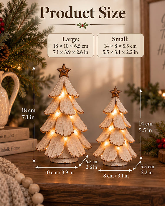 🎄🌙 Vintage Juletre Med Lys Figur
