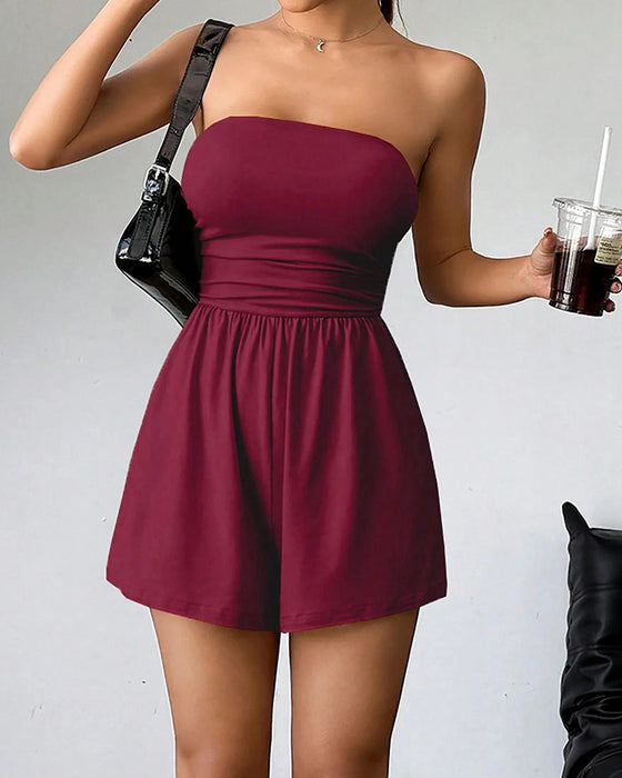 Jumpsuit Bandeau Stil Ett Stykke Kort