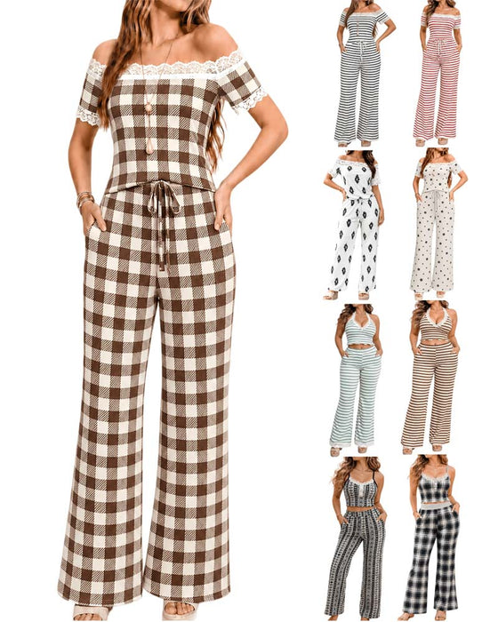 Set Off-Shoulder Blondekant Stripe Bred Ben Bukser
