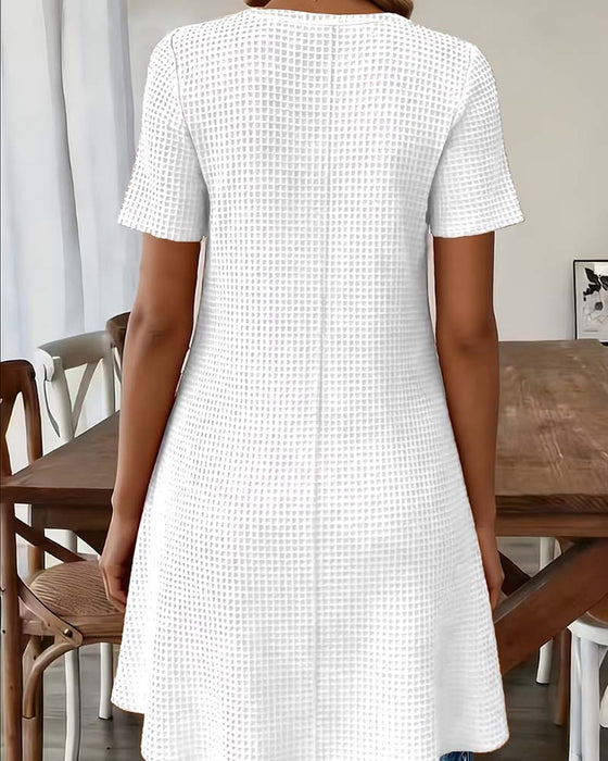 T-Skjorte Vaffel Henley Hals Midi