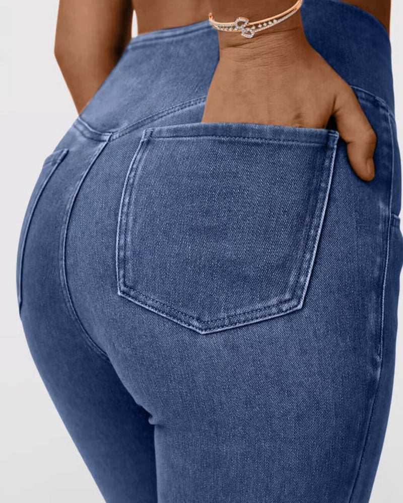 Bukse Høy Stretch Mote Lomme Flare