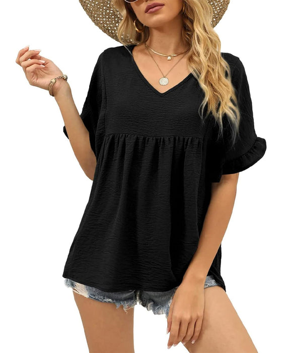 Bluse Avslappnet Rysje Loose Fit