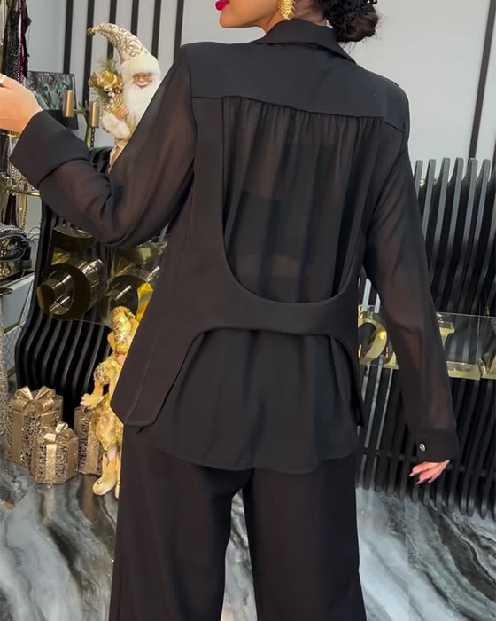 Frakk Stilig Ensfarget Jakkeslag