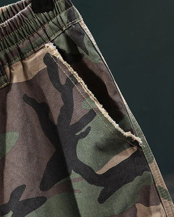 🔥 Herrer Shorts Cargo Kamuflasje Med Nagler