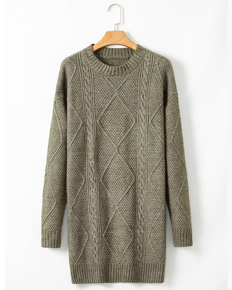 Genserkjole avslappet rund hals ensfarget