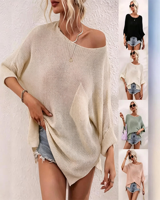 Pullover Ensfarget Med Lomme