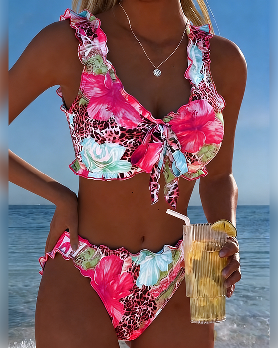 Bikinis Blomstret Leopard Lappeteppe