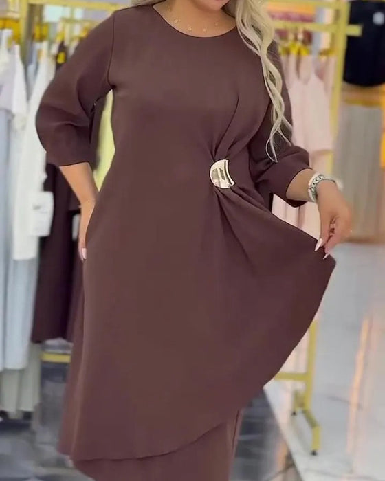 Kjole Plus Size Stilig Twist Knute