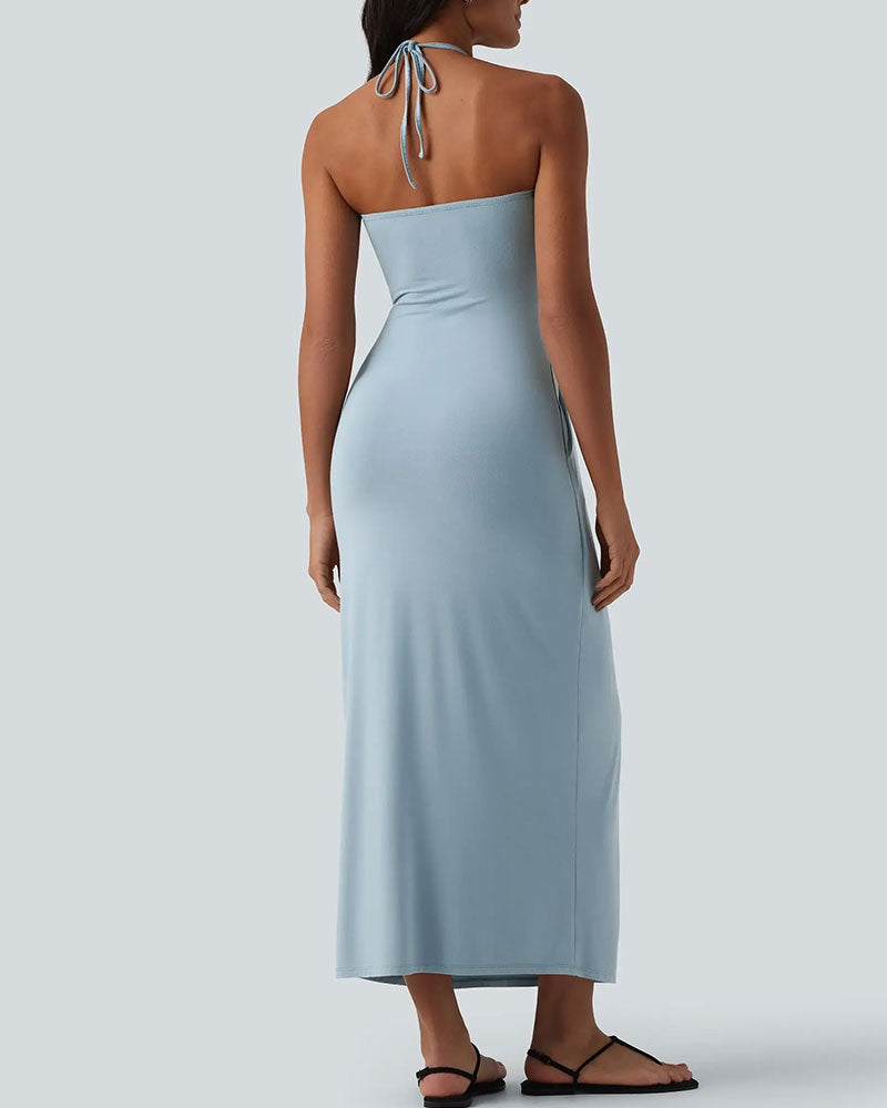 Kjoler Halter Drape Lang
