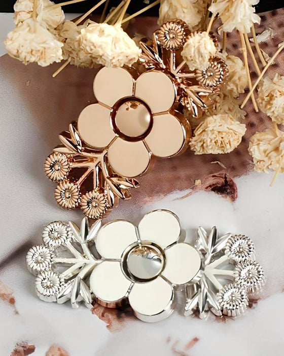 4-Delers Blomstermønstret Denim Belteetrekk