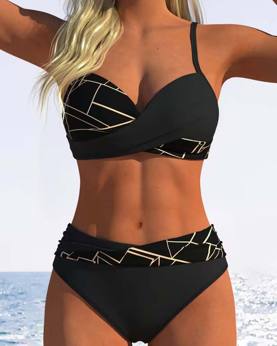 Bikini Spagettistropper Kors Trykt