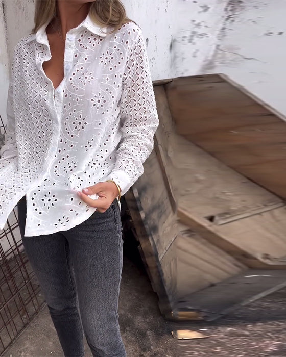 Skjorte Langermet Kapp Utklipp