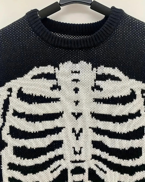Pullover Rund Hals Lang Erme Trykket